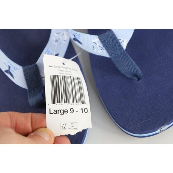 Deadstock Vtg Y2K Vera Bradley Womens Large 9 10 Whale Anchor Flip Flops Sandals - Picture 3 of 5